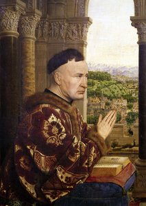 ニコラ・ロリン首相（1376-1462）c.1435のロリン・マドンナ（La Vierge de Chancellier Rolin）の詳細 作： Jan van Eyck